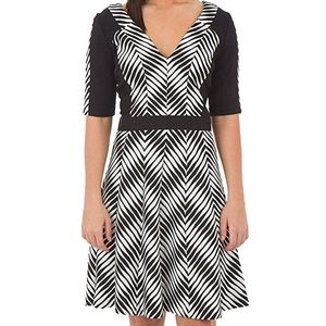 Betsey Johnson Optical Illusion Fit & Flare Dress